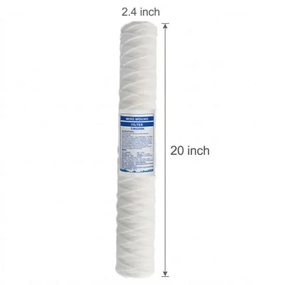 2Pcs 20 Inch 5 Micron Water Filter Cartridge High Flow Wound Polypropylene Sediment for Whole House Water Filter Cartridge