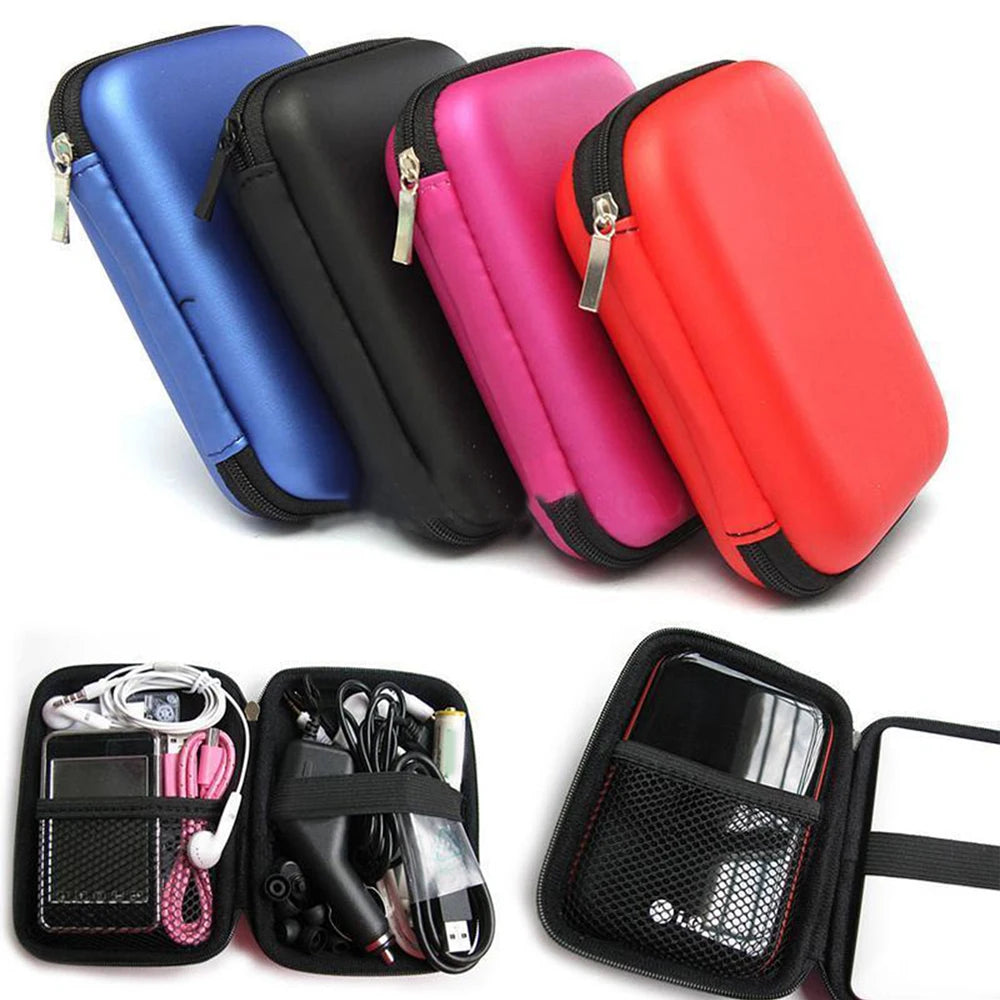 Case Cover for 2.5'' HDD Hard Disk Portable Small Storage Case Zipper Carrying Pouch Bag Box for Earphone Headphone Date Cable
