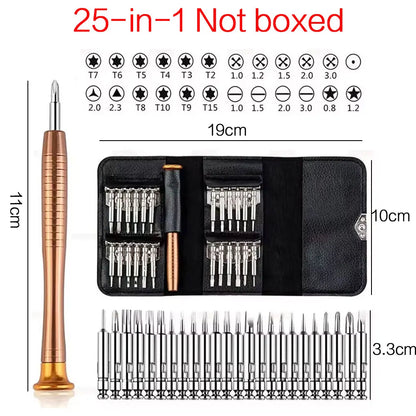 Jeu de tournevis de précision, kit d'outils pour ordinateur portable, kit de réparation professionnel 152/25 en 1 avec tournevis Torx T5 et T6.