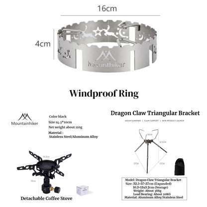 Mountainhiker Outdoor 3300W High Power Gas Stove Mini Camping Gas Burner Portable Picnic Hiking Cooking Stove Survival Furnace