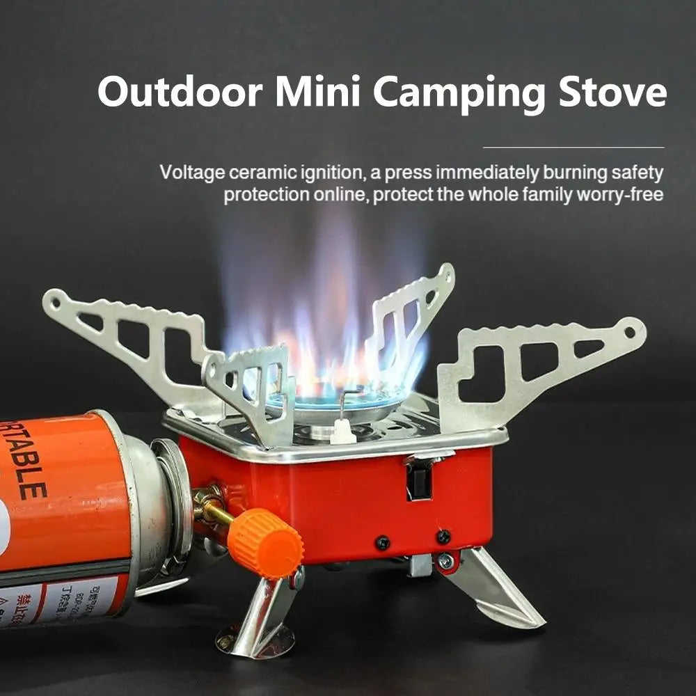 3500W Windproof Camping Gas Stove Foldable Portable Outdoor Burner with Piezo Ignition Lightweight Backpacking Stove for Hiking