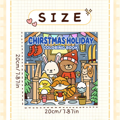 CHIRSTMAS HOLIDAY Coloring Book for Adults Featuring Cartoon Bold-easy Patterns for Relaxation Kids DIY Painting Drawing Books
