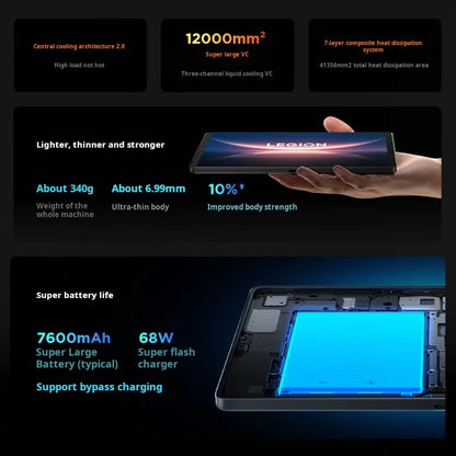 Lenovo Legion Y700 4th Generation 8.8-inch Student Gaming Performance AI Tablet 3K high-end Snapdragon 8 Ultimate Edition
