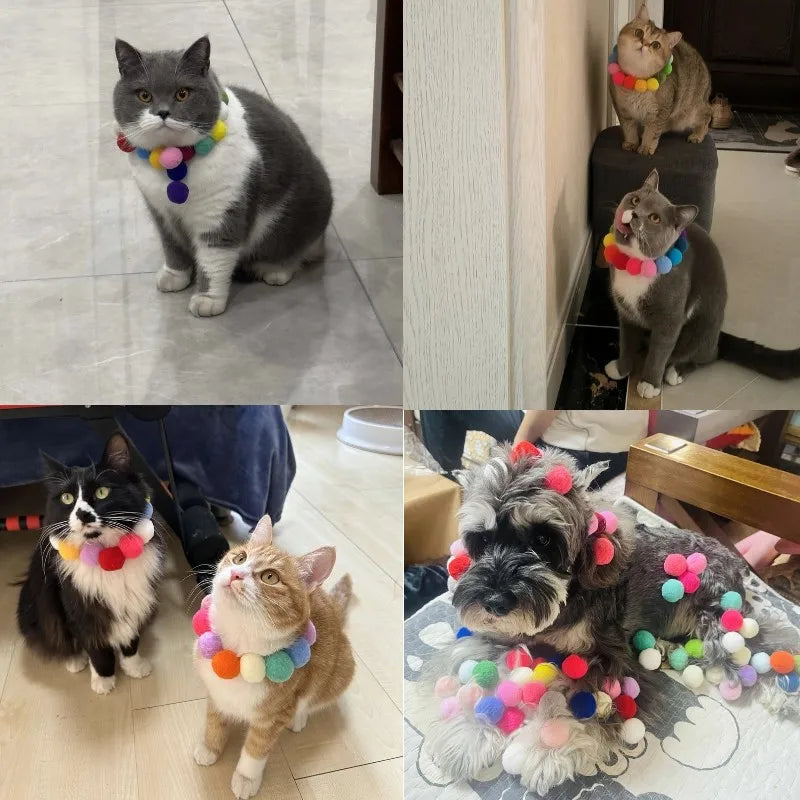 Colorful Plush Ball Cat Toys for cats Molar Bite Resistant Bouncy Interactive Funny Cat Balls Chew Toy Training Toy Pet products