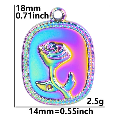 Color Brief Fashion Sense Of Design Pendant Mushroom Chain Heart-Shaped Feather Plant Rose  Marine Dolphin Pendants Diy Jewelry