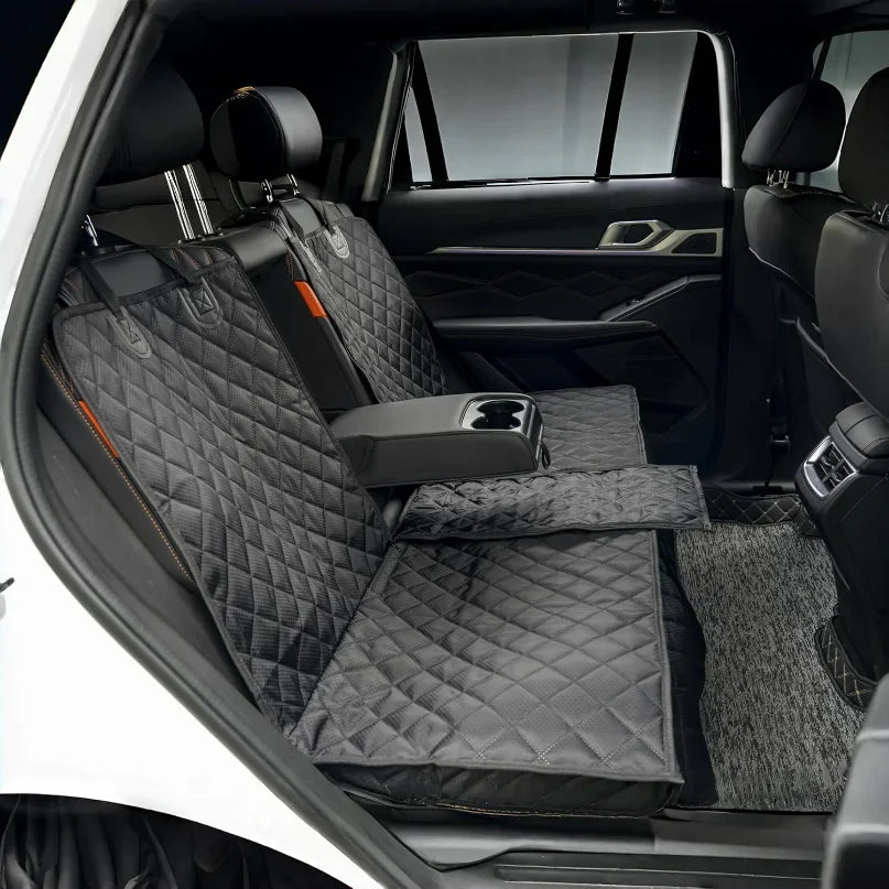 Dog car seat cover, pet rear seat cushion with safety strap, waterproof car seat cover, non-slip rear seat cover