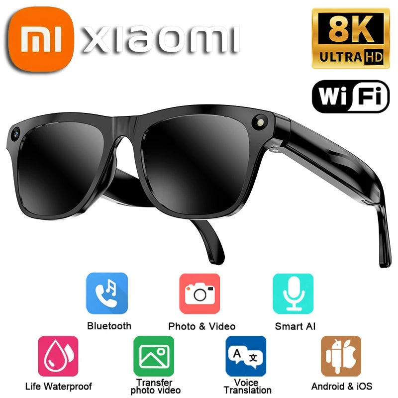 Xiaomi 4K Smart AI Glasses 800W Photochromic Multi-functional Photo Video Voice Calling Translation Bluetooth Motorcycle Glasses