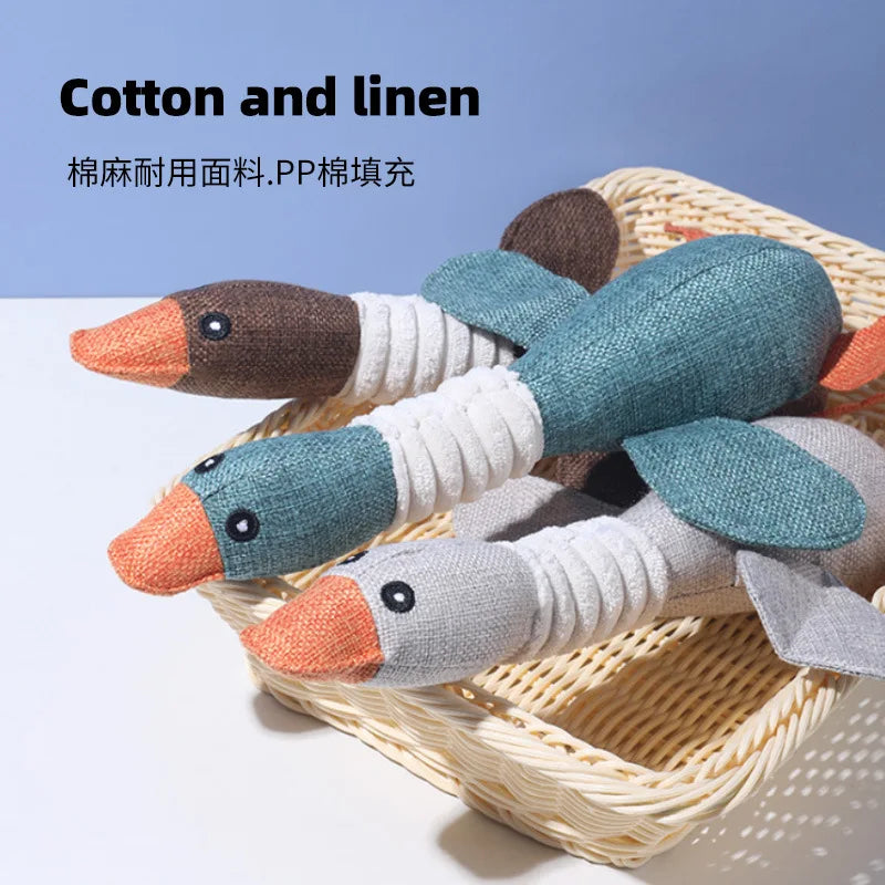 Pet Toys Geese Shape With Sound Bite Resistant Teeth Grinding Teeth Cleaning Supplies For Small Medium Large Dog Cat Pet