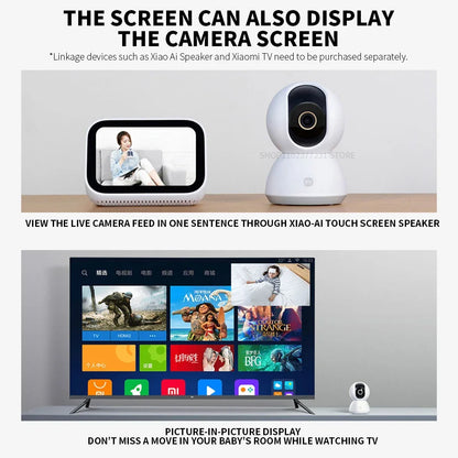 Xiaomi Camera 2K PTZ Mi Smart Home Security Camera 2K 1296P 3MP 360degree AI Human Detection Night Vision Webcam Chinese Version