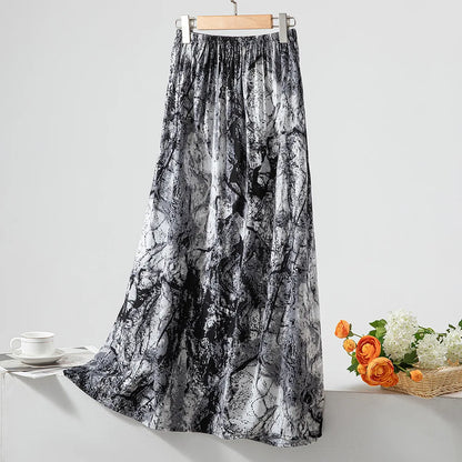 New 2024 Elegant Women Tulle Skirt Korean Fashion Boho Floral A Line Ladies Pleated Skirt Summer Chic High Waist Party Vestidos