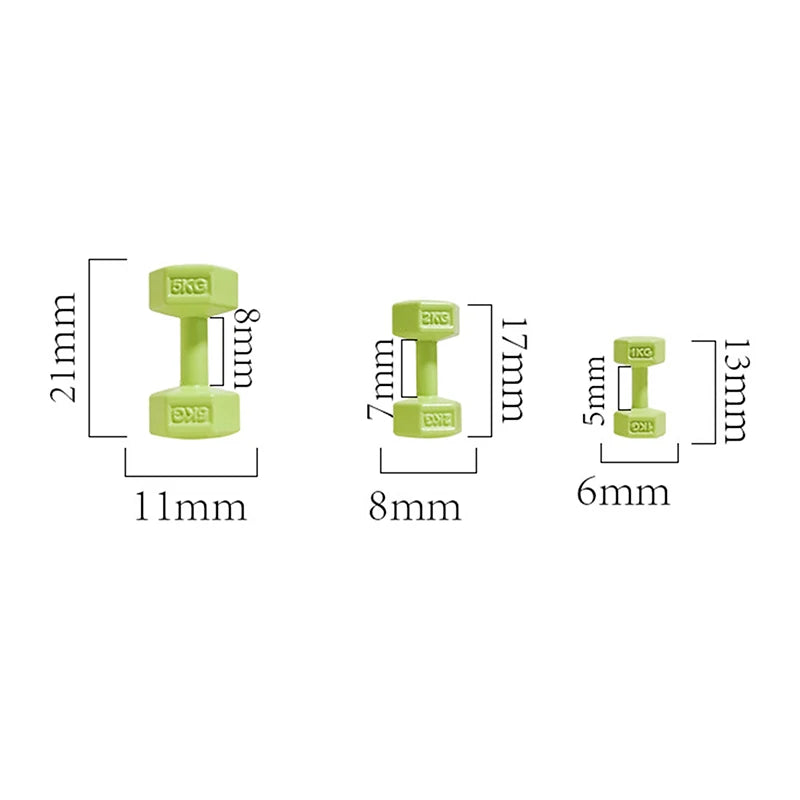 [JN] 1Pcs 1/12 Dollhouse Miniature Barbell Dumbbells Fitness Gym Mini Dumbbells Model Toys Weights Lifting Equipment Accessories