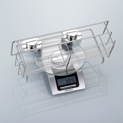 Shower Caddy Shelf Stainless Steel Suction Cup Shower Organizer Shelf No Drilling Heavy Duty Shower Caddy Rack for Bathroom