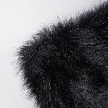 2025 Fall Winter Women Fashion Faux Fur Bodycon Mini Skirts All Matching Basic Casual Streetwear Bottoms Furry Skirt Clubwear