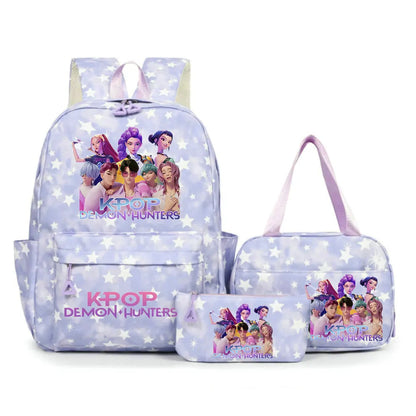 KPop Demon Hunters Backpacks Campus Student School Bags for Teen Men Women Tote Bag Clutch Pocket Nylon Backpacks Travel