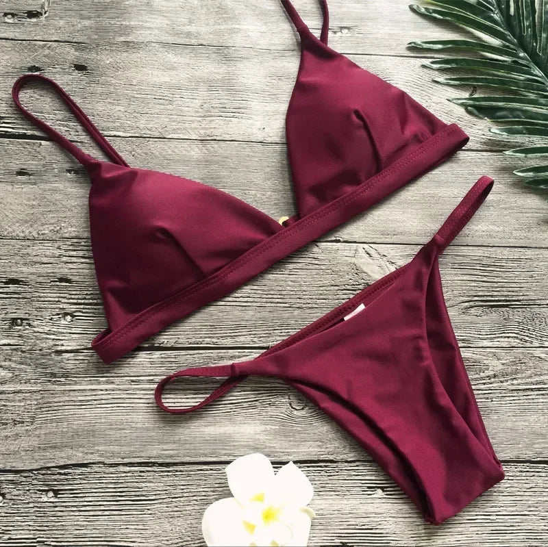 New Bandeau 2025 Micro Bikini Set Women Sexy Low Waist Monokini Push Up Swimwear Backless Swimsuit Beach Bathing Suits Biquinis