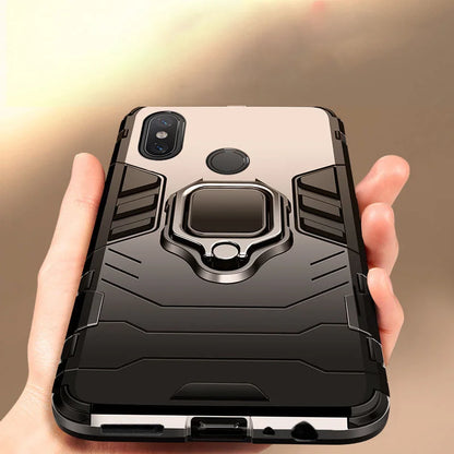 Shockproof Armor Case for Xiaomi, Stand Ring Cover, Mi A2 Lite, 9 SE, F1, 7, 5, 6