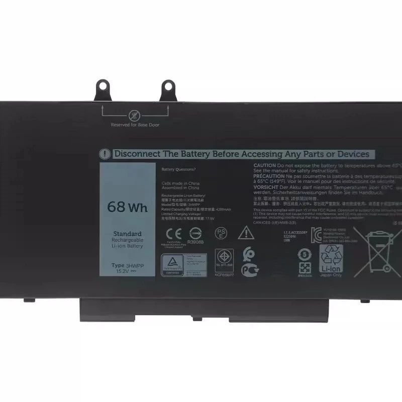 3HWPP 15.2V 68Wh 4250mAh Li-ion Battery for Dell Inspiron 17 7706 2 in 1 Latitude 14 5401 5410 5411 High Quality Laptop Battery
