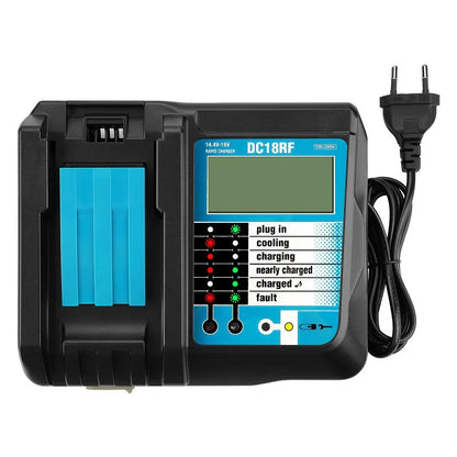 DC18RCT Li-ion 3A Battery Charger for Makita BL1830 Bl1430 Compatible with DC18RC DC18RA Power Tool Universal Charging Current
