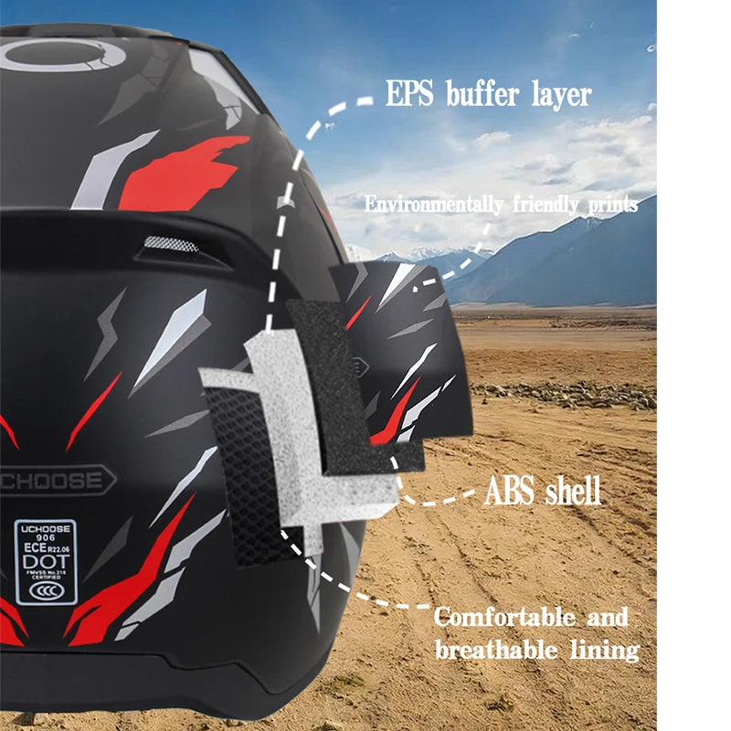 906-Motorcycle Off-Road Helmet, Fully Covered Electric Vehicle, Pulling Full Helmet, Mountain Downhill, All Season