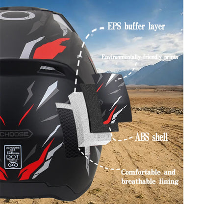 906-Motorcycle Off-Road Helmet, Fully Covered Electric Vehicle, Pulling Full Helmet, Mountain Downhill, All Season