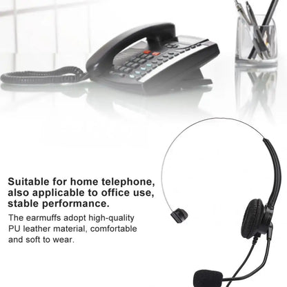 with Microphone Ear Hanging type Headset PhoneMono-ear Headset Wired Landline Phone Earbuds Headset Handle Wired Headset