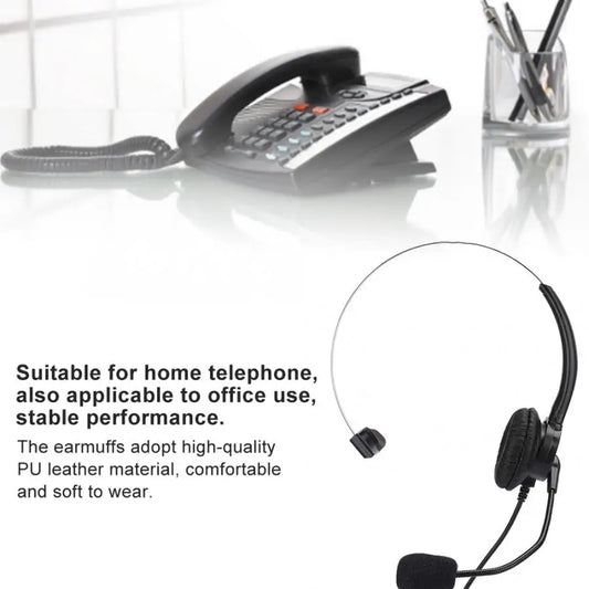 with Microphone Ear Hanging type Headset PhoneMono-ear Headset Wired Landline Phone Earbuds Headset Handle Wired Headset
