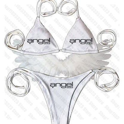 Fashion Gothic Emo Girl Ladies Bikini Sexy Y2k Style Printing Bikini Vintage Punk Women's Bikini Summer Sexy Bikini Letter Print
