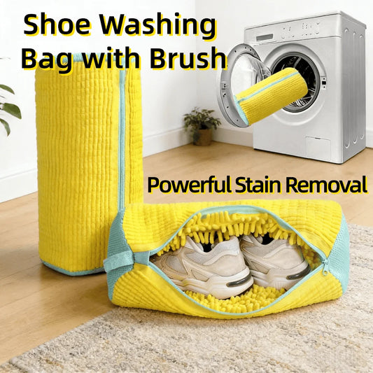 Shoe Washing Bag with Brush Durable Laundry Bag for Shoes Washable Shoe Protection Bag Preserves Shape Color All Types Organizer
