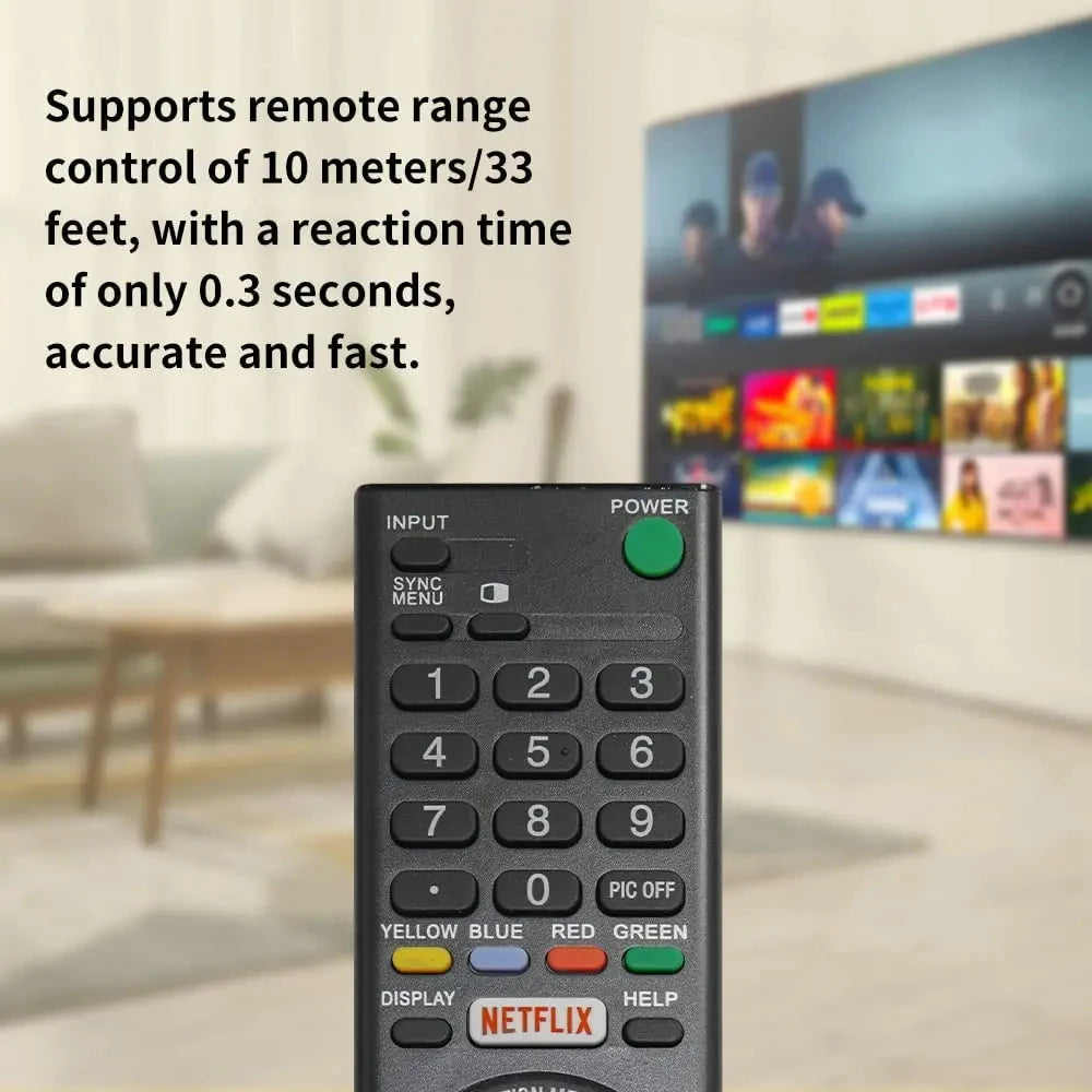 RMT-TX100U Universal Remote Control for Sony-TV-Remote for All Sony Bravia LCD LED HD Smart TVs with Netflix Buttons