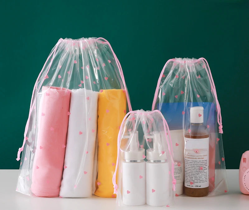 Drawstring Swimming Bags Transparent Beach Storage Bag Waterproof Dry Clothes Family Outdoor Travel Portable Accessories 2023