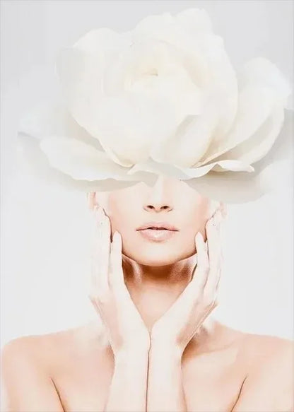 Canvas Painting Wall Art Women and Flowers Abstract Print the Girl with Flowers on Her Head Surrealism Imagine Poster Room Decor