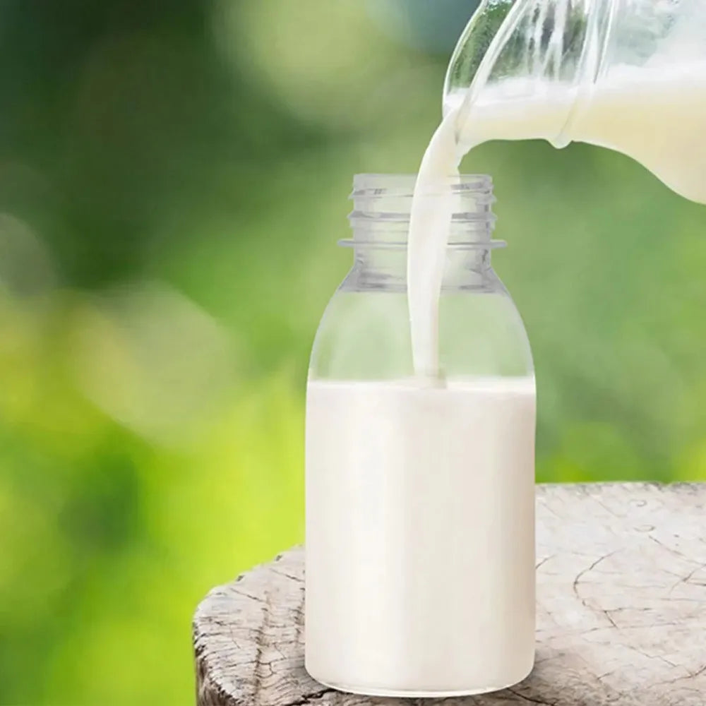 6 Pack Plastic Bottles 100ml Milk Bottles Juice Bottles Leakproof Milk Bottles Portable Beverage Bottles Plastic Water Bottles