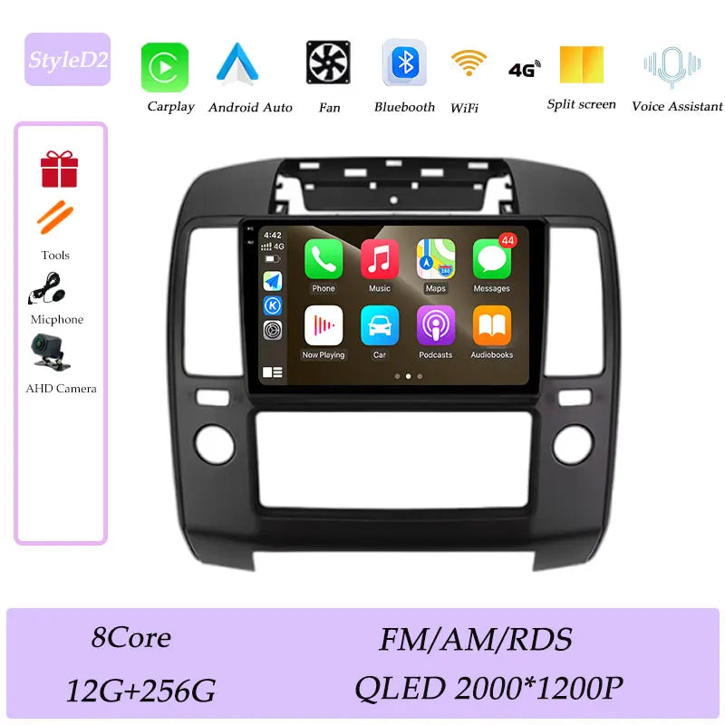 GPS Navigation for Nissan Navara 2006 - 2012 CarPlay Car Radio Video Audio Multimedia Player DSP Stereo Bluetooth  QLED Screen