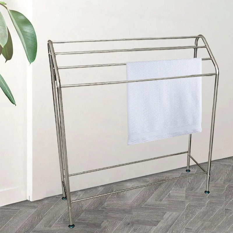 Floor Towel Rack Multifunctional Bathroom Storage Shelf Sturdy Blanket Display Rack for Hotel Closet Laundry Room Home Household