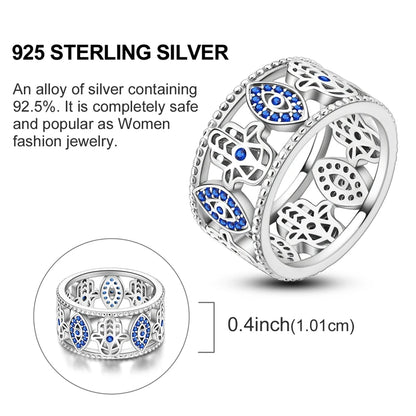 Hot Sale 925 Sterling Silver Ring Eye Plam Frefly Stars Heart Rings For Wedding Women Girls Jewelry Anniversary