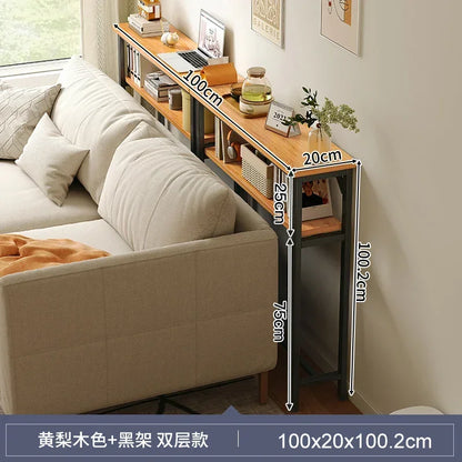 Multi-functional Living Room Long Partition Rack Bed Tail Storage Table Rear Sofa Gap Narrow Side Table Space-Saving Furniture