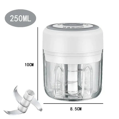 250/100ML Electric Kitchen Food Chopper Mini USB Food Crusher Portable Meat Grinder Vegetable Chopper For Kitchen Household