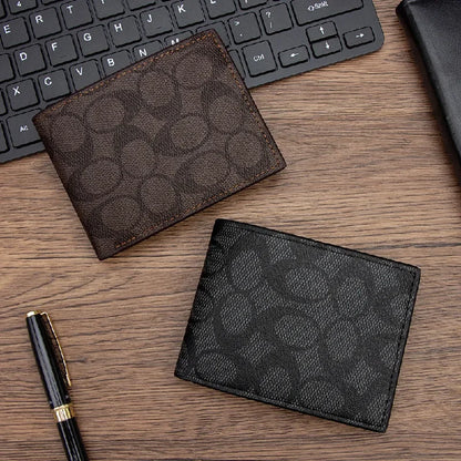 2026 Designer Embossed Cartera Hombre Bifold Compacto Multi Ranuras Tarjetas Bolsillo Moneda Accesorio Moda Diario Regalo Para H
