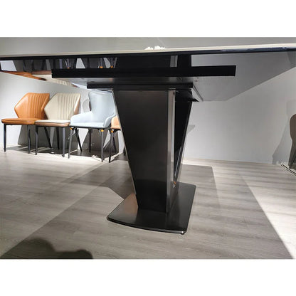 Rectangle Dinning Table 6 Seater Dining Table Set Living Room Furniture Luxury Dining Stainless Steel Slate Top Dining Table