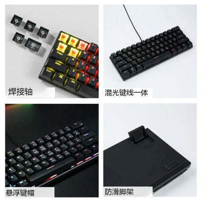 Teclado mecanico 60% gaming keyboard gamer mechanical keyboards pc teclados laptop oficina mini key board klavye teclas white