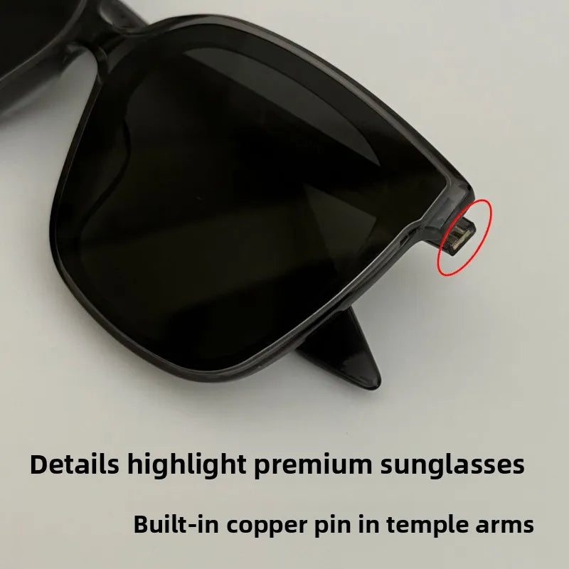 GAMBLE MONSHER Driving Sunglasses Women's UV Protection Large Small Faces Sunscreen Fashionable round Frame Glasses