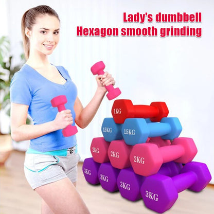1/2/3/4kg Ladies' Dumbbells Fitness Home Equipment Barbell Solid Cast Iron Equipment For Yoga Arm Slimming And Weight Loss