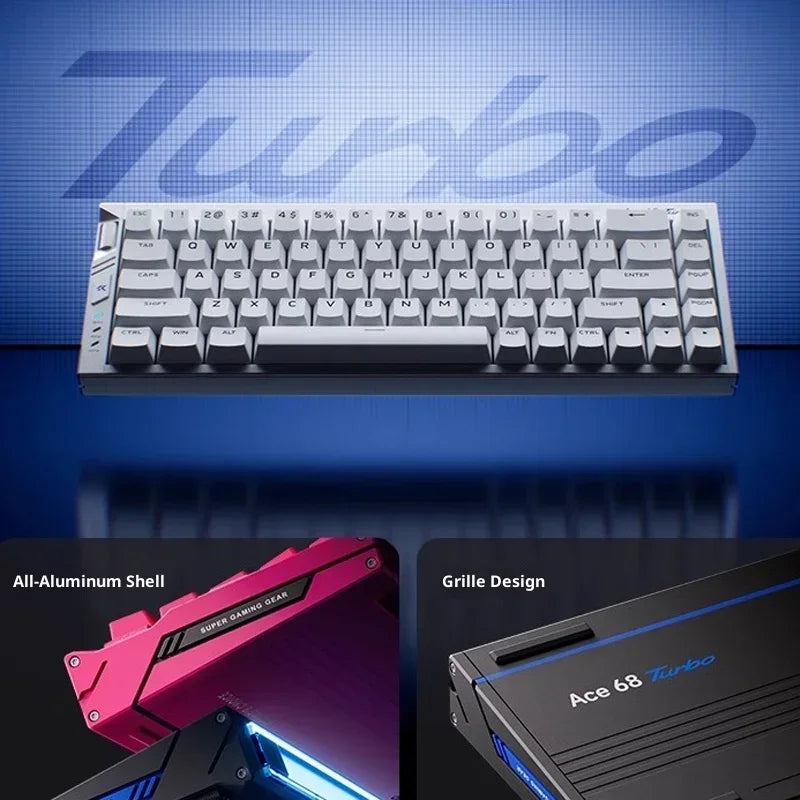 MCHOSE Ace68 Turbo Magnetic Switch Keyboard 16k Aluminium Alloy 0.001mm E-Sports Keyboard Ergonomics Low Delay Gamer Keyboards