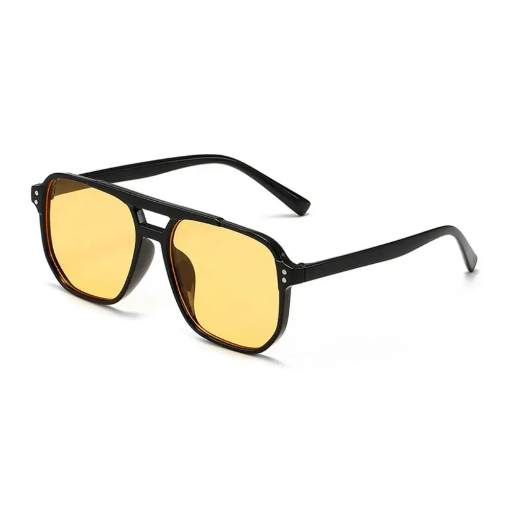 Punk Square Frame Sunglasses Anti-UV Beach Eye Protection Black Shades Glasses Travel Accessories Retro Sunglasses for women men