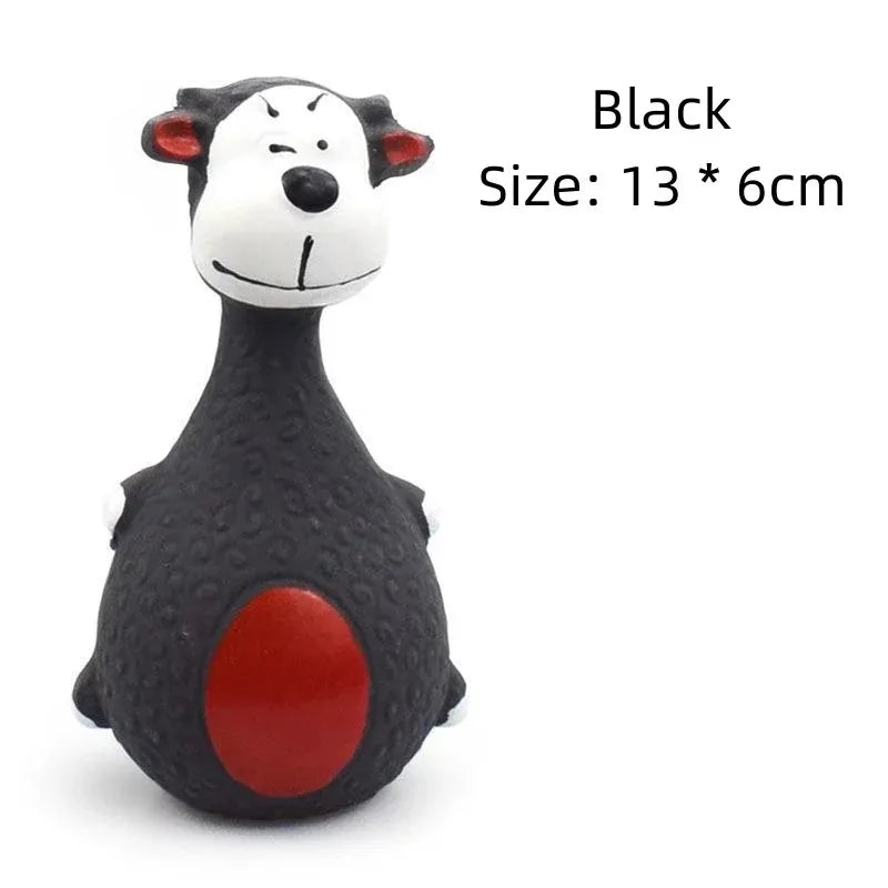 1 Piece Fat Bellied Cartoon Fun Bite Resistant Latex Sound Dog Toy Purple Elephant White Cow Brown Optional Pet Products