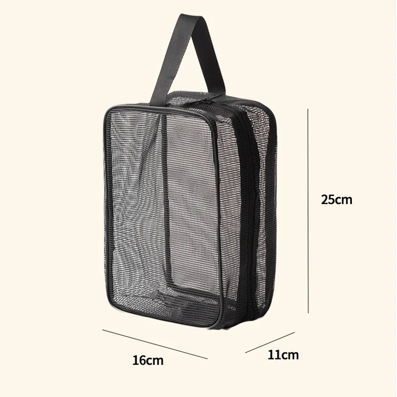 HOMEFISH Mesh Shower Caddy Tote Bag Cosmetic Storage Bag Multifunctional Shower Bag Large Capacity Portable Toiletry Organizer