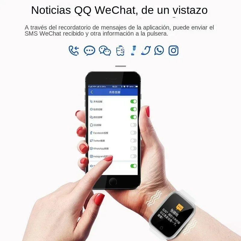 Smart Watch Y68: Color Screen Fitness Tracker w/ Step Count, 12 Sports Modes, Notification Reminder, Camera/Music Remote