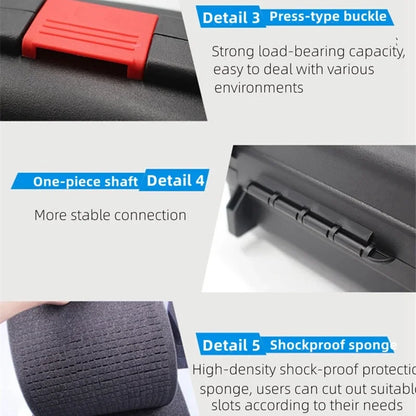 Suitcase Tool Box Professional With Spong Complete Toolbox Cases Portable Plastic Tool Case Safety Equipment Instrument Case
