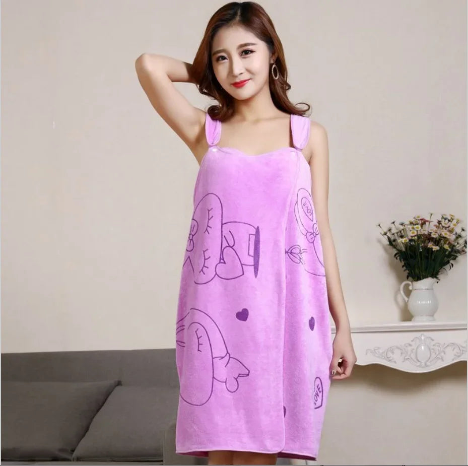 Wearable Bath Towel Superfine Fiber Bathroom Bathrobe Soft Absorbent Towel For Home Skin-Friendly Spa Beach Towels Home Textile
