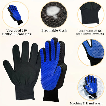 2Pcs Pet Grooming Gloves,Deshedding and Massaging Grooming Gloves,Removing Fur,Deshedding Glove Brush,Suitable for Dogs and Cats